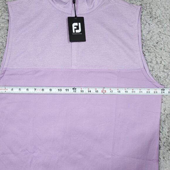 FootJoy Lavender Purple Heather Yoke 1/2 Zip Vest Performance Golf Men's Large - Picture 7 of 7